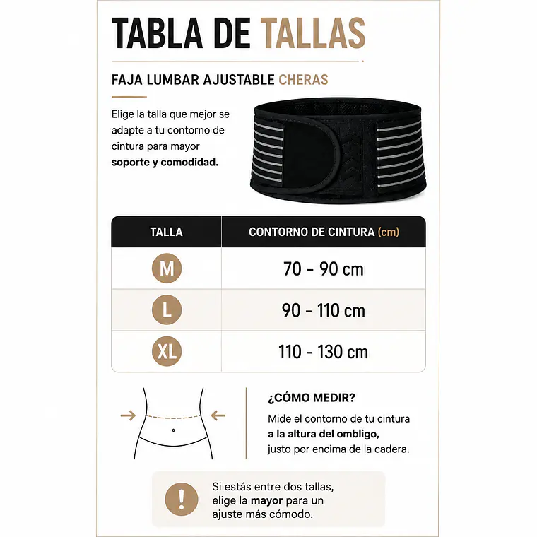 Faja Lumbar Ajustable Cheras | Soporte Y Compresión Suave 3