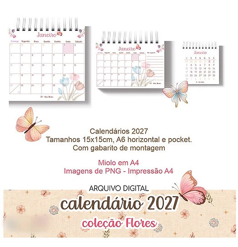 Calendário 2027 Coleção Flores