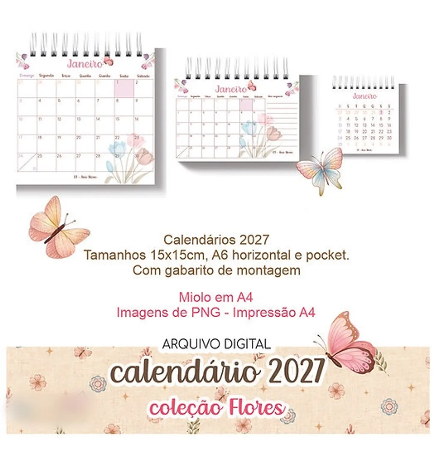 Calendário 2027 Coleção Flores 1