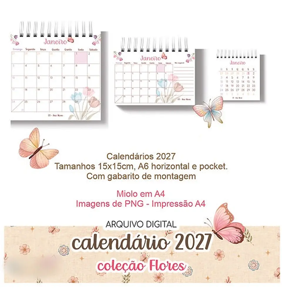 Calendário 2027 Coleção Flores 1