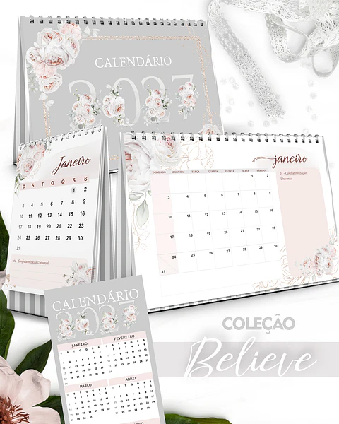 Kit Calendários 2027 - Coleção Believe
