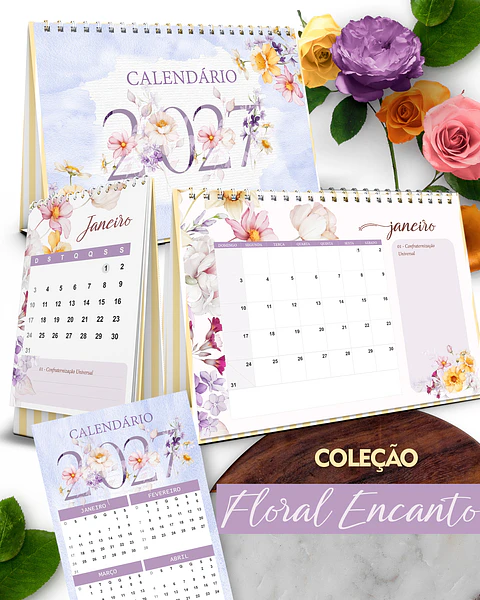 Kit Calendários 2027 - Coleção Encanto