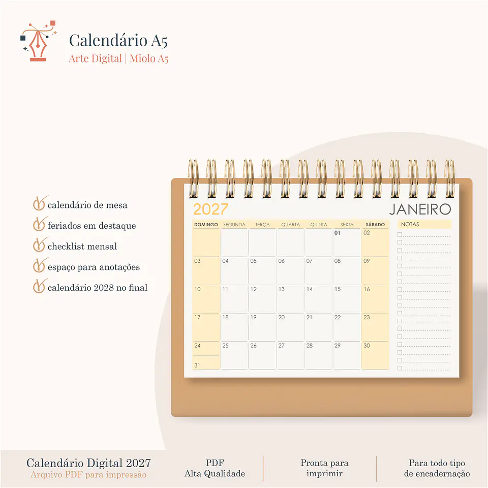 Calendário A5 2027 5