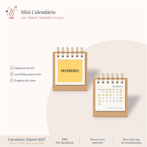 Mini Calendário 2027