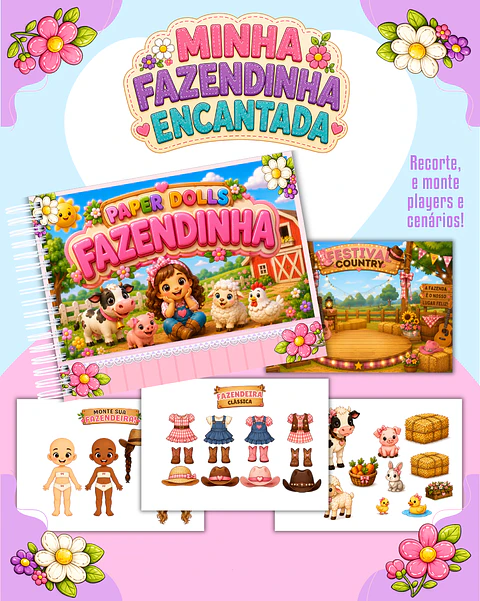 Fazendinha Menina - Paper Dolls