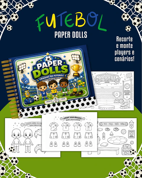 Futebol - Paper Dolls para colorir
