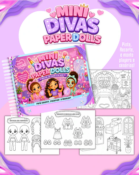Mini Divas - Paper Dolls para colorir