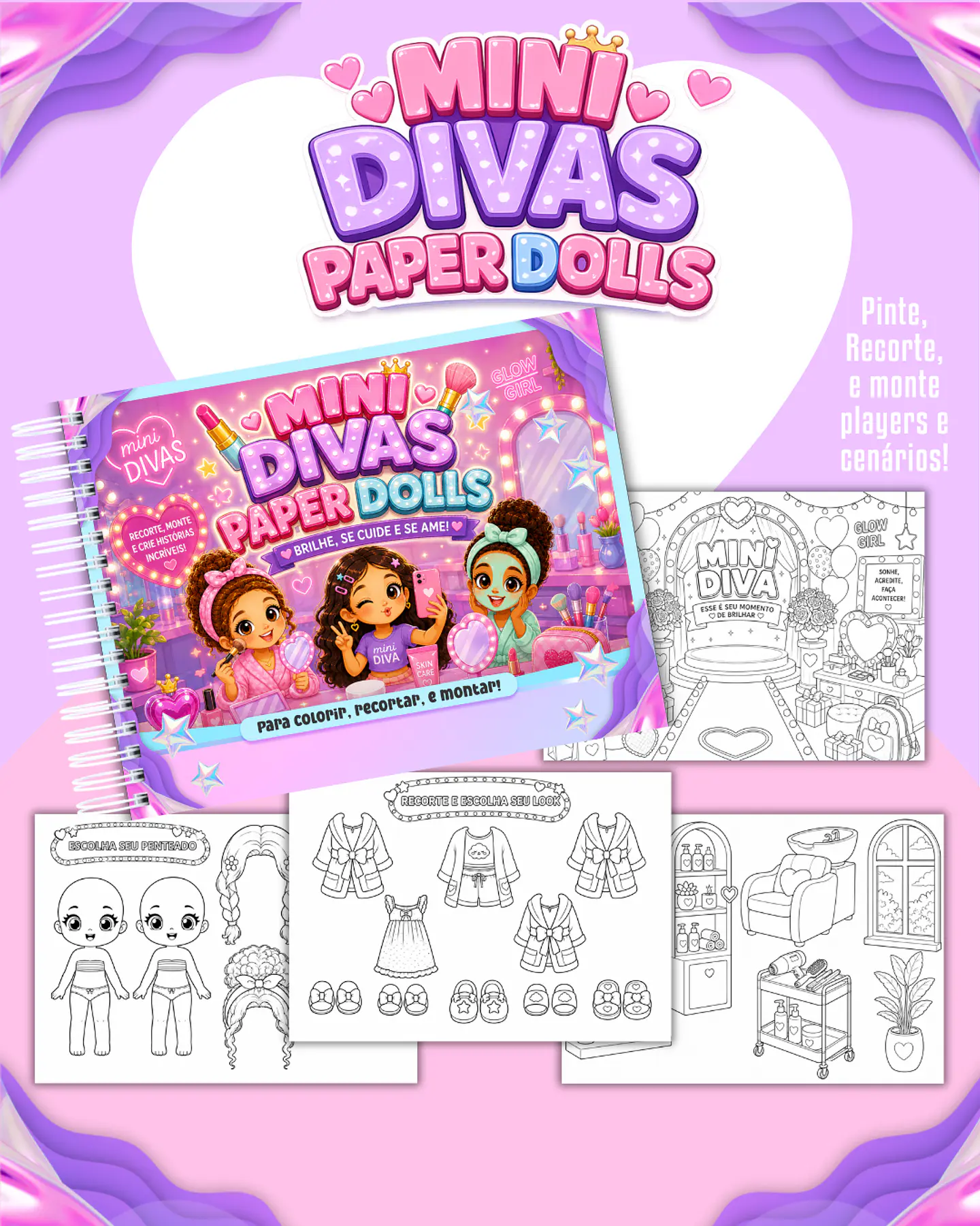 Mini Divas - Paper Dolls para colorir 1