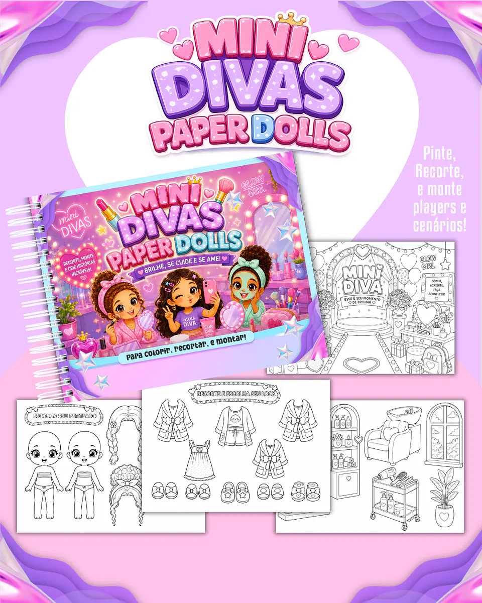 Mini Divas - Paper Dolls para colorir 1