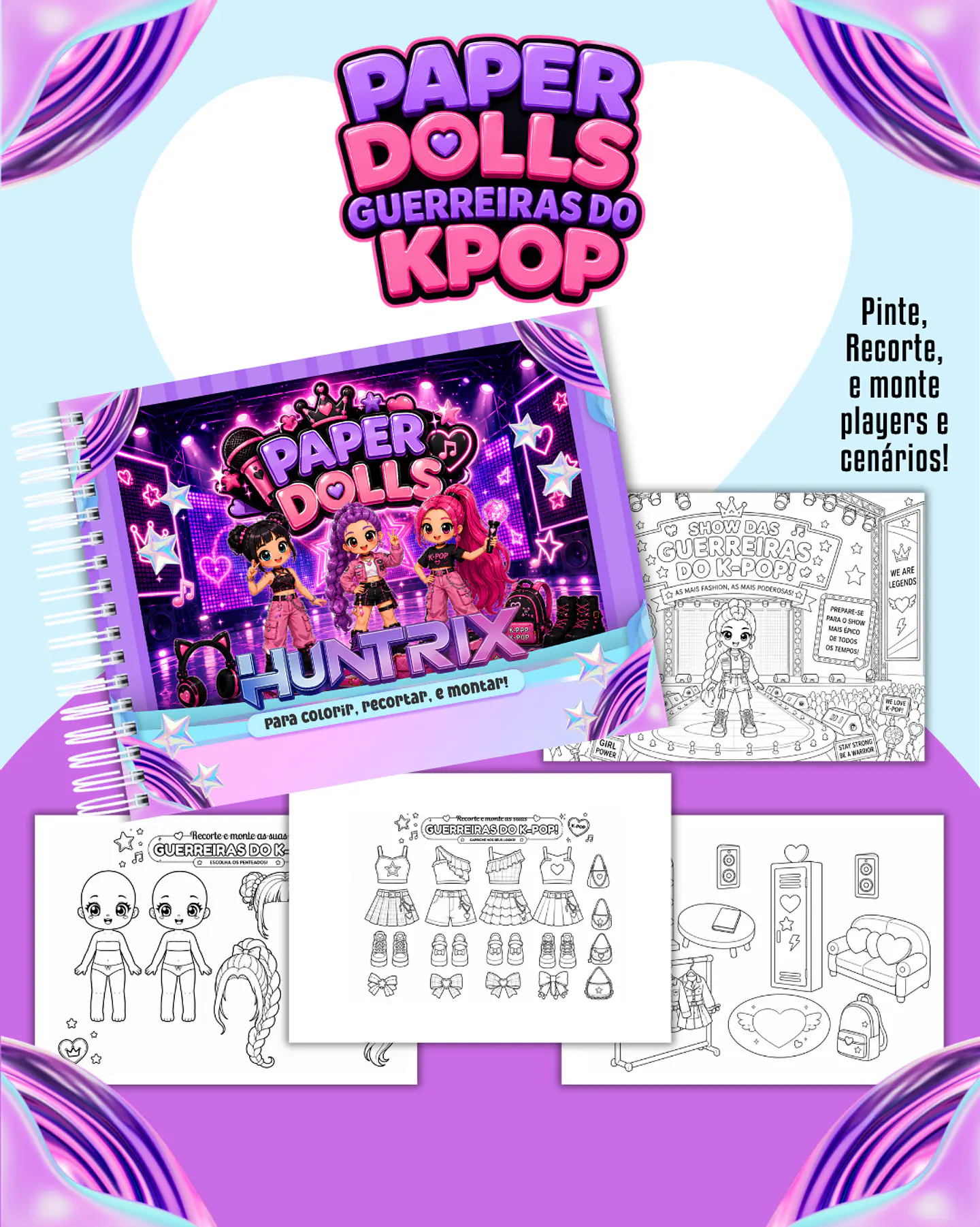 Guerreiras do K-Pop - Paper Dolls para colorir 1
