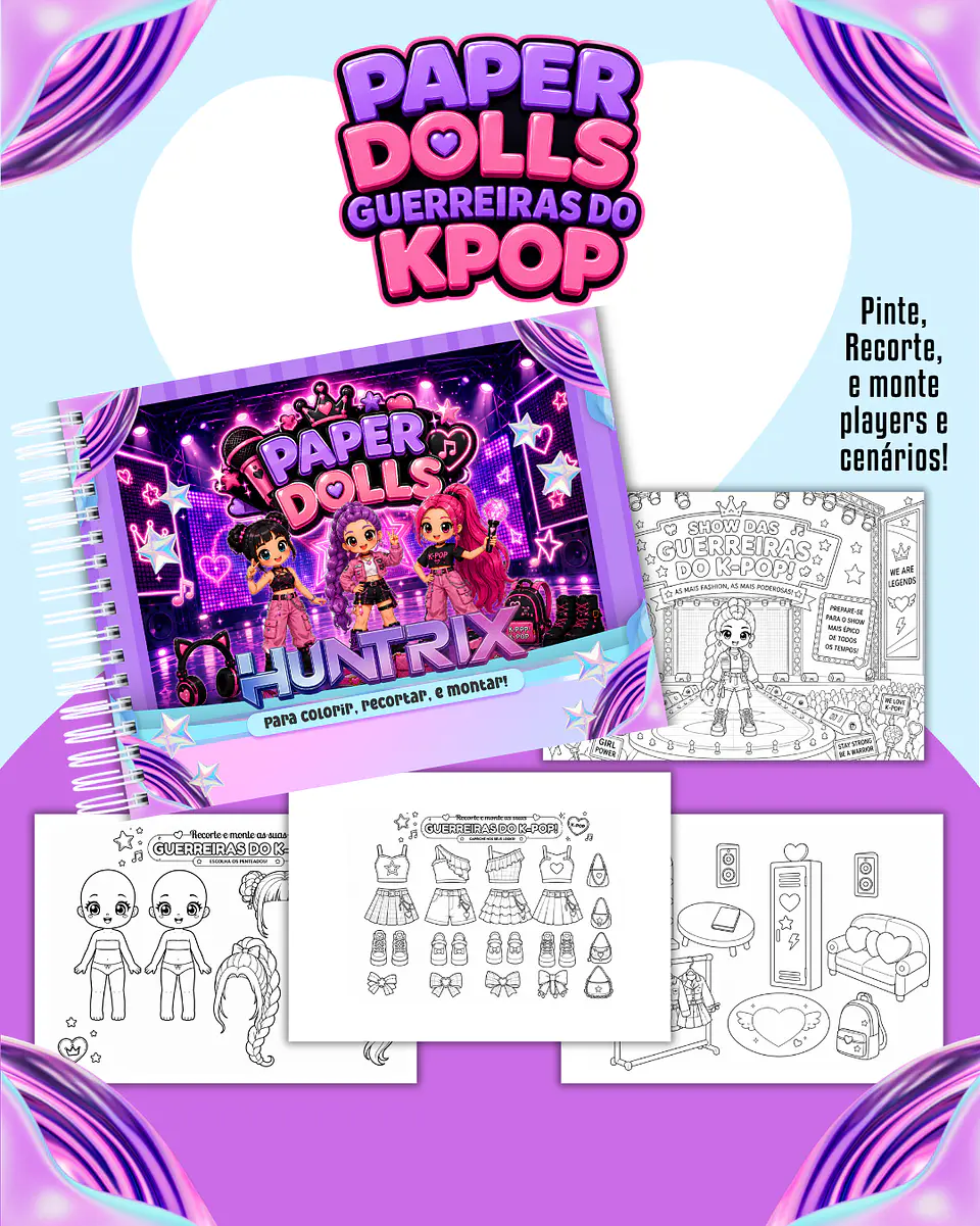 Guerreiras do K-Pop - Paper Dolls para colorir 1