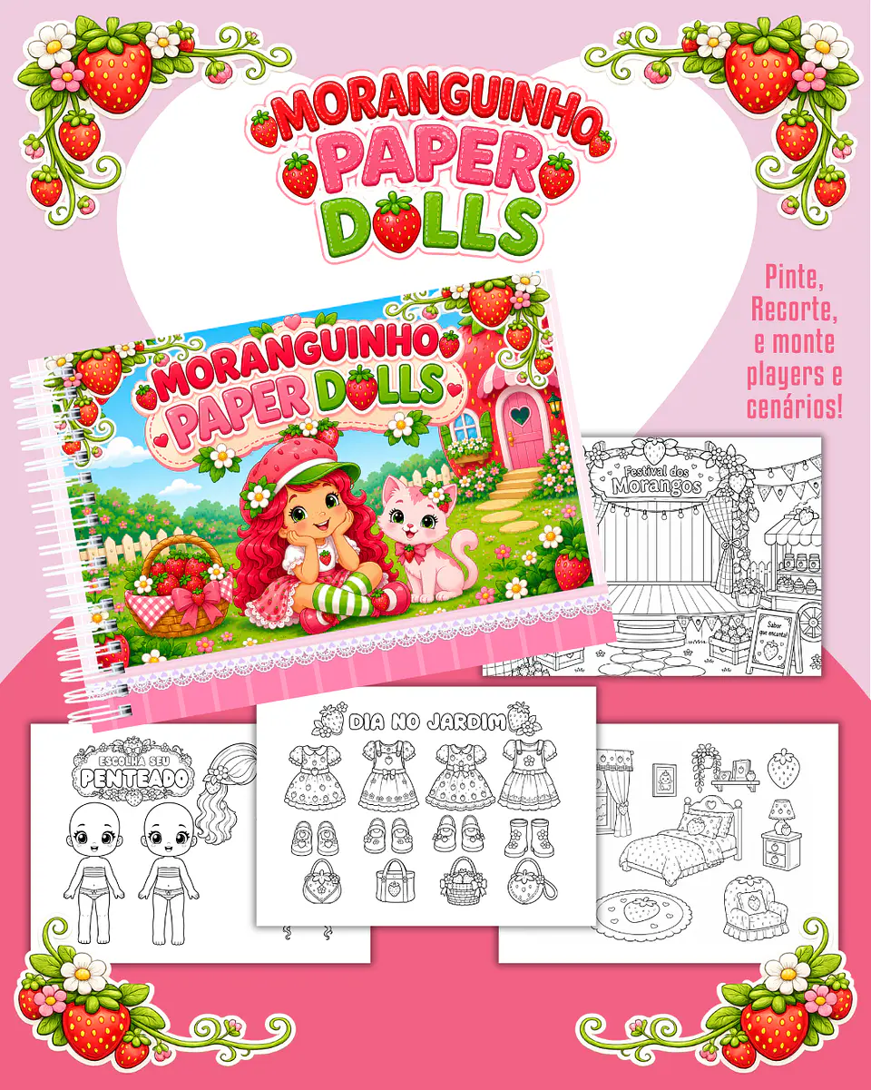 Moranguinho - Paper Dolls para colorir 1