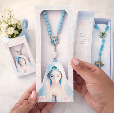 Caixa Terço Virgem Maria - Arquivo de Corte