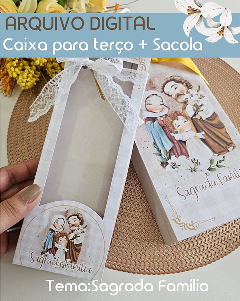 Caixa + Sacola para Terço - Arquivo de Corte