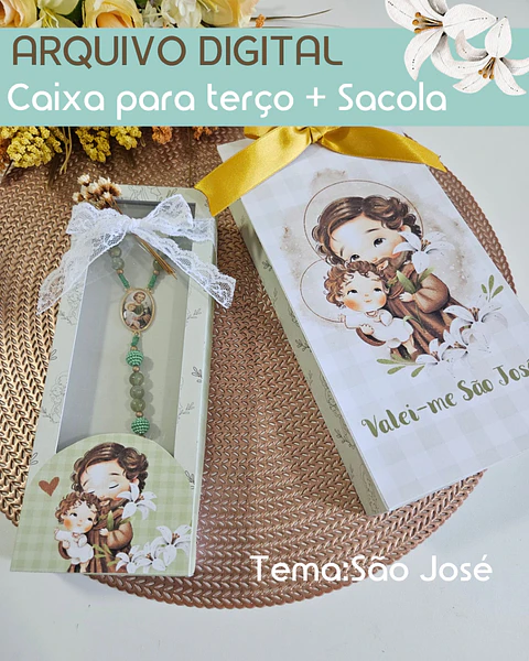 Caixa + Sacola para Terço - Arquivo de Corte