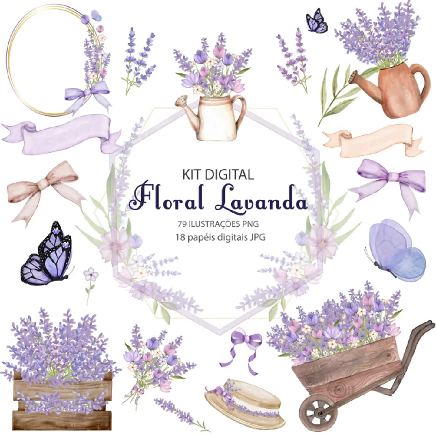 Floral Lavanda- Kit Digital 1