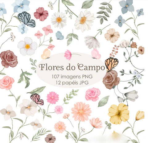 Flores Campo - Kit Digital 