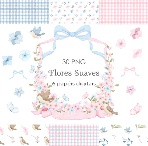 Flores Suaves - Kit Digital