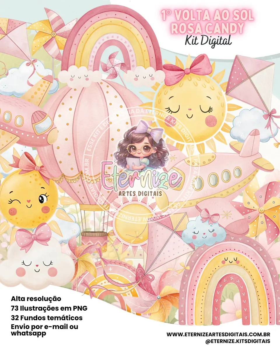 1° Volta ao Sol Rosa Candy- Kit Digital   1