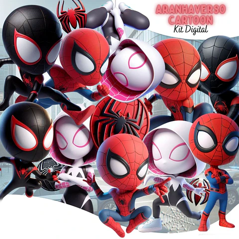 Aranhaverso Cartoon- Kit Digital  