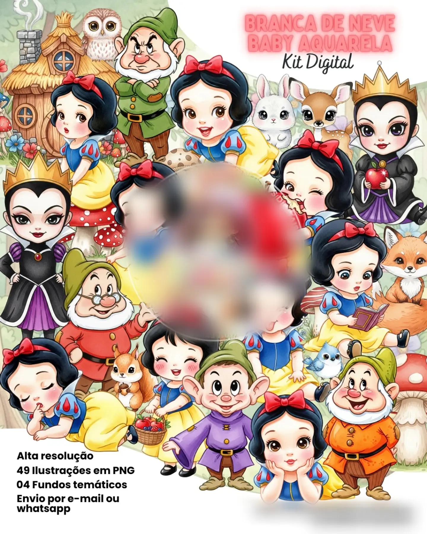 Branca de Neve Baby Aquarela - Kit Digital  1