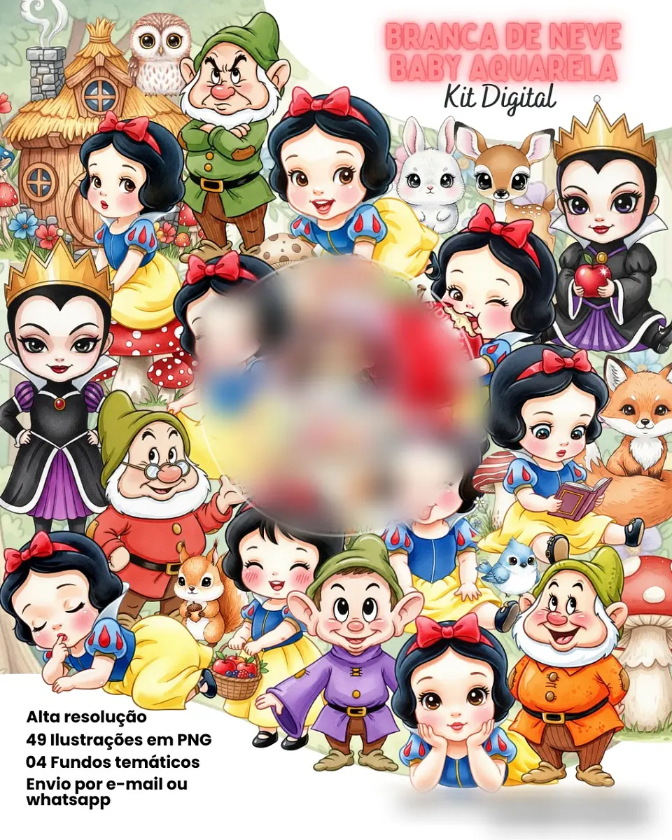 Branca de Neve Baby Aquarela - Kit Digital  1