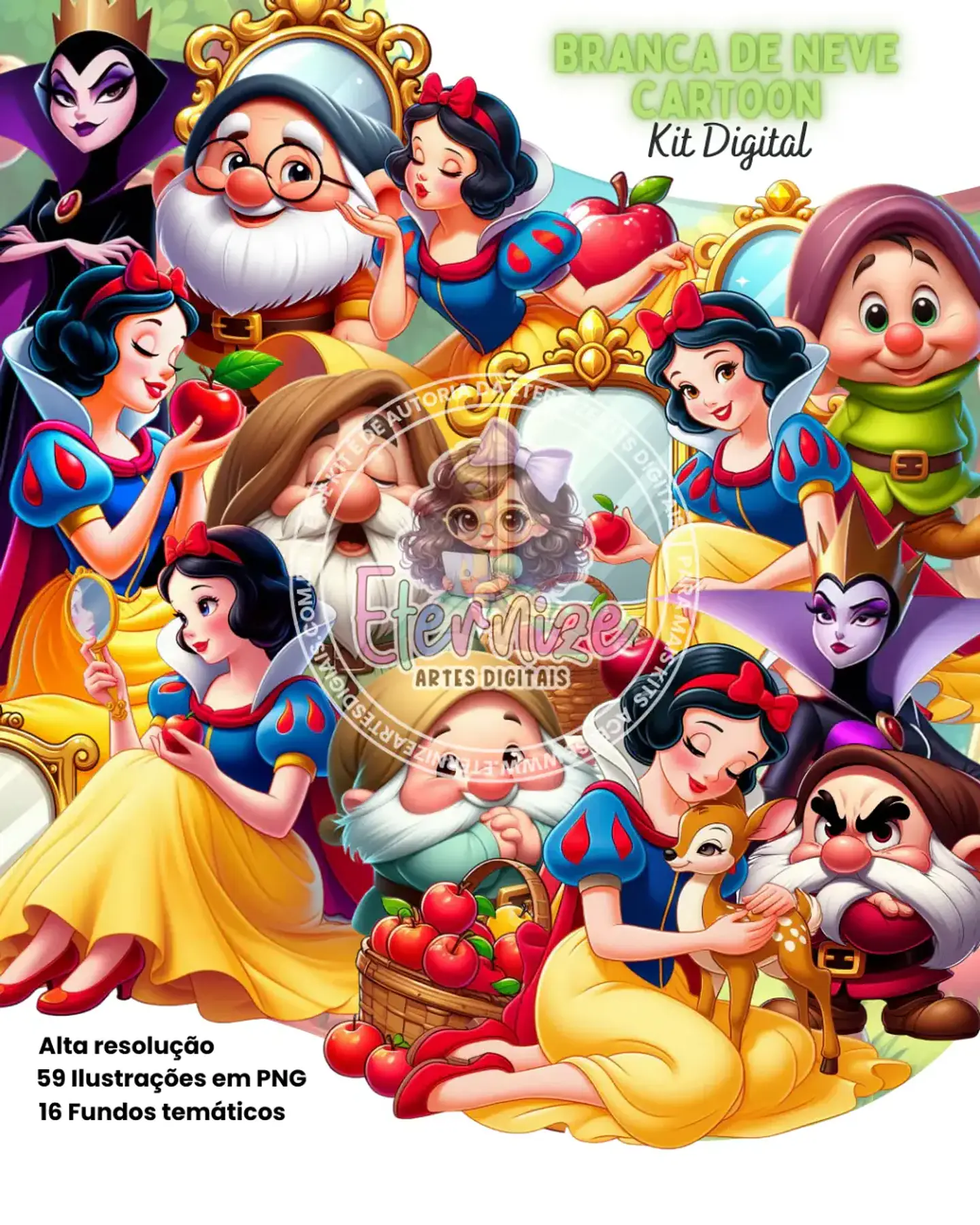 Branca de Neve Cartoon - Kit Digital   1