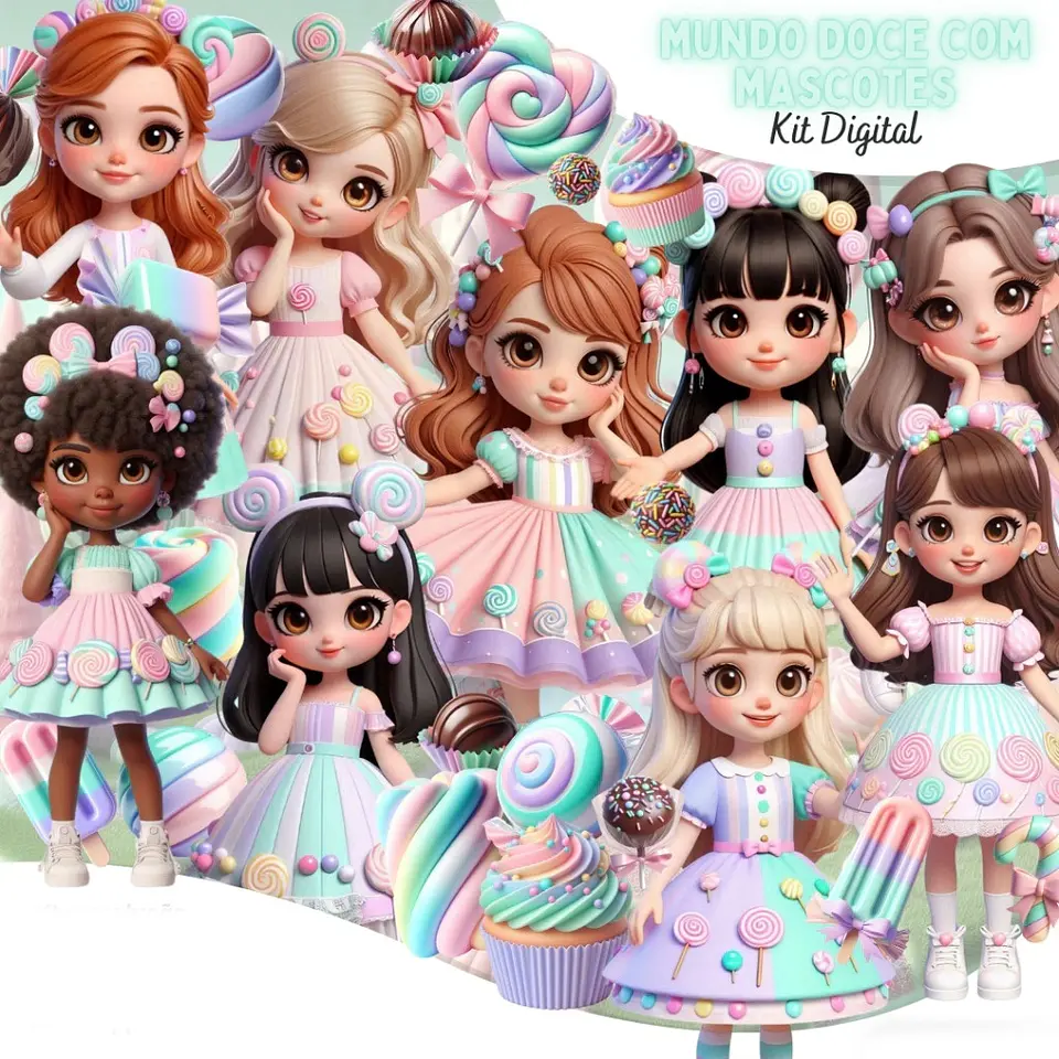 Doces com Mascotes- Kit Digital 1
