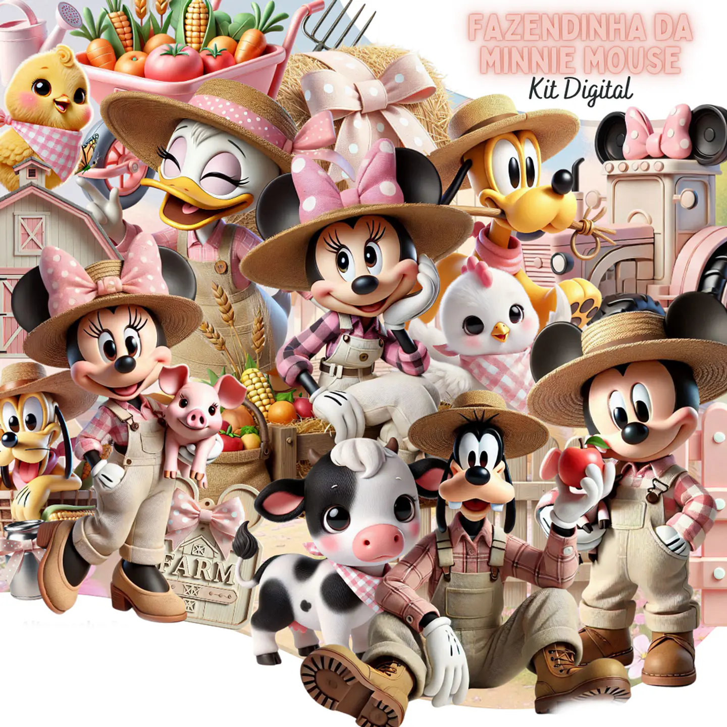 Fazendinha Rosa da Minnie- Kit Digital   1