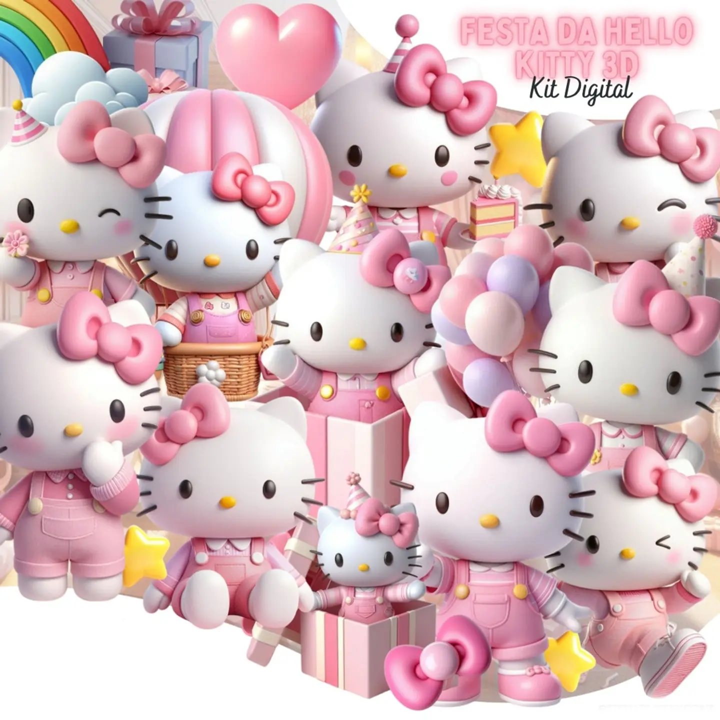 Festa da Hello Kitty 3D- Kit Digital  1