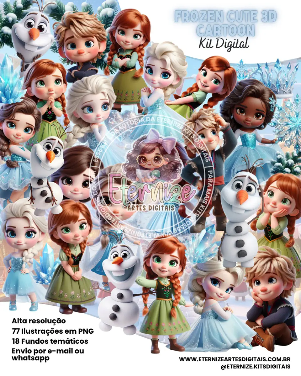 Frozen Cute 3D Cartoon- Kit Digital   1