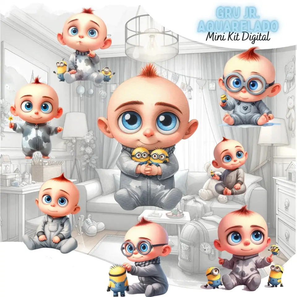 Gru Jr. Aquarela- Kit Digital    1
