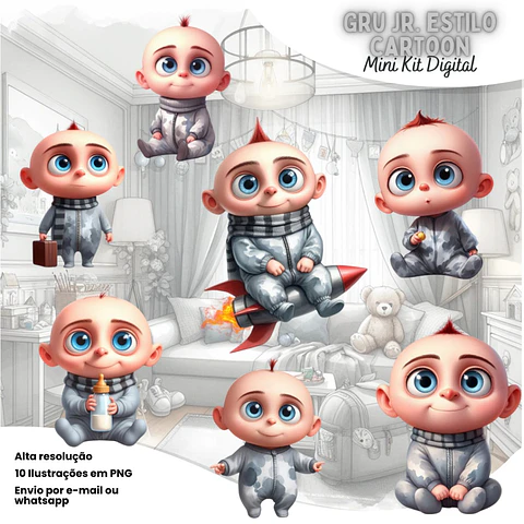 Gru Jr. Cartoon- Kit Digital   