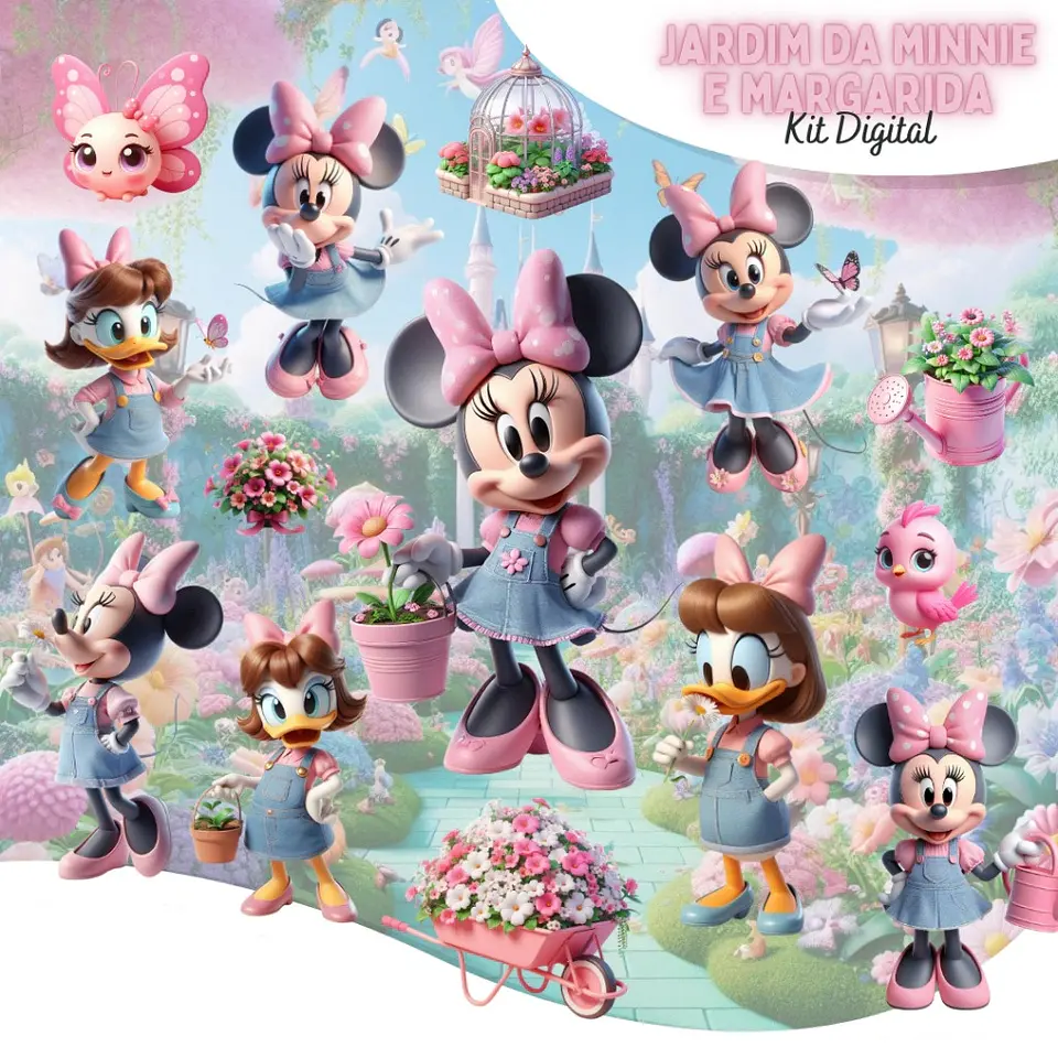 Jardim da Minnie e Margarida- Kit Digital   1