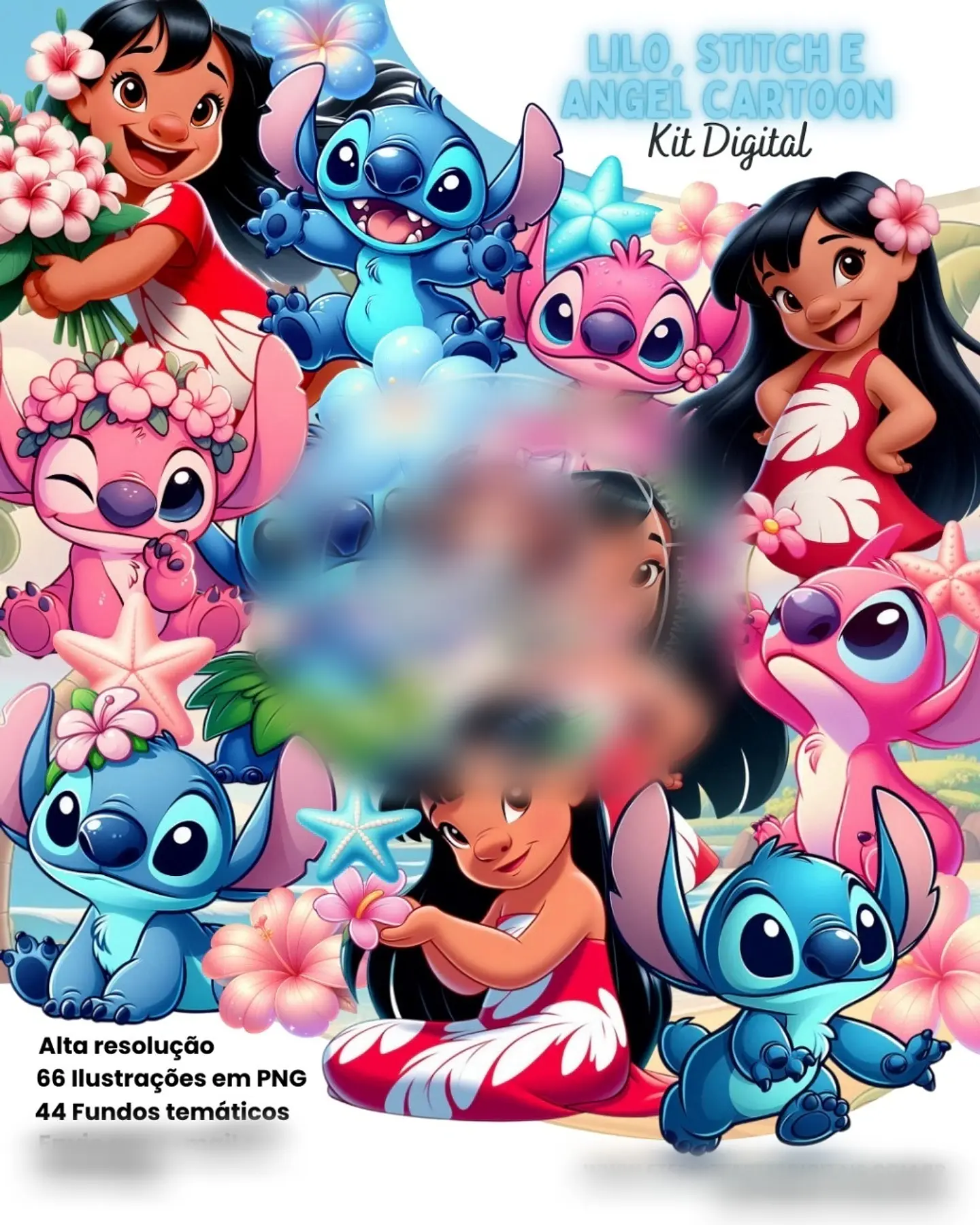 Lilo, Stitch e Angel Cartoon- Kit Digital  1