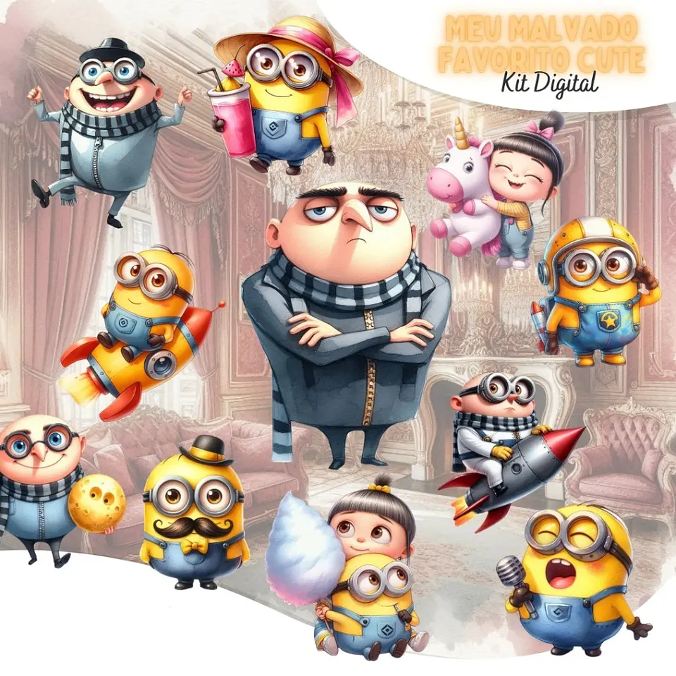 Meu Malvado Favorito Cute- Kit Digital    1