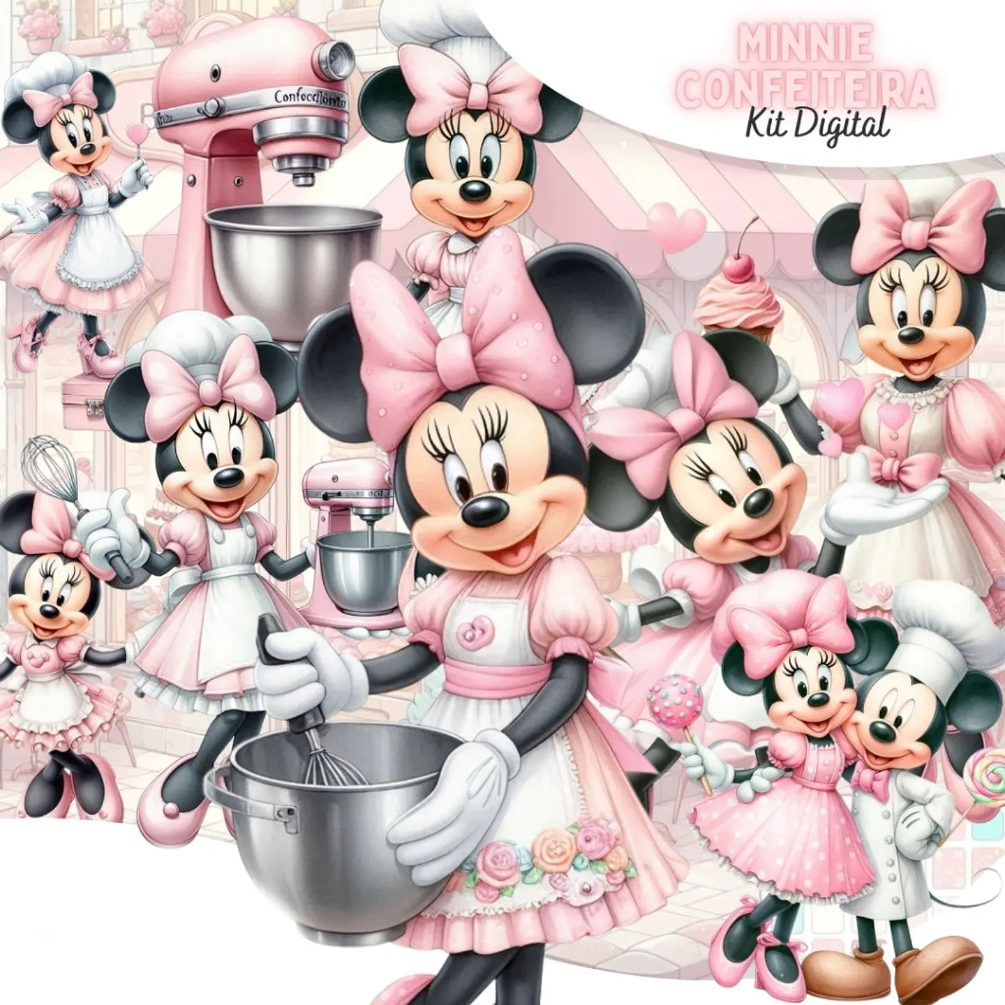 Minnie Confeiteira- Kit Digital   1