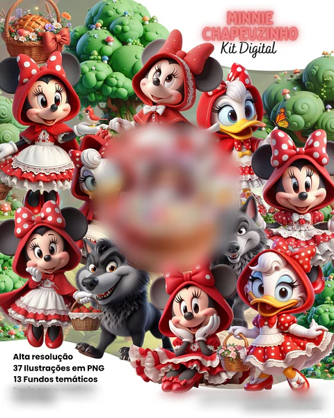 Minnie Chapeuzinho Vermelho- Kit Digital   