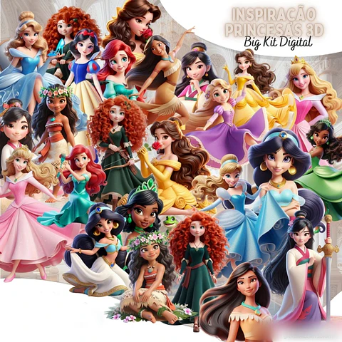 Princesas 3D- Kit Digital   