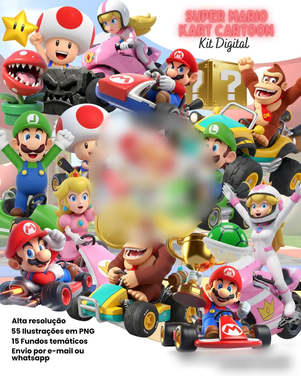 Super Mario Kart Cartoon- Kit Digital     1