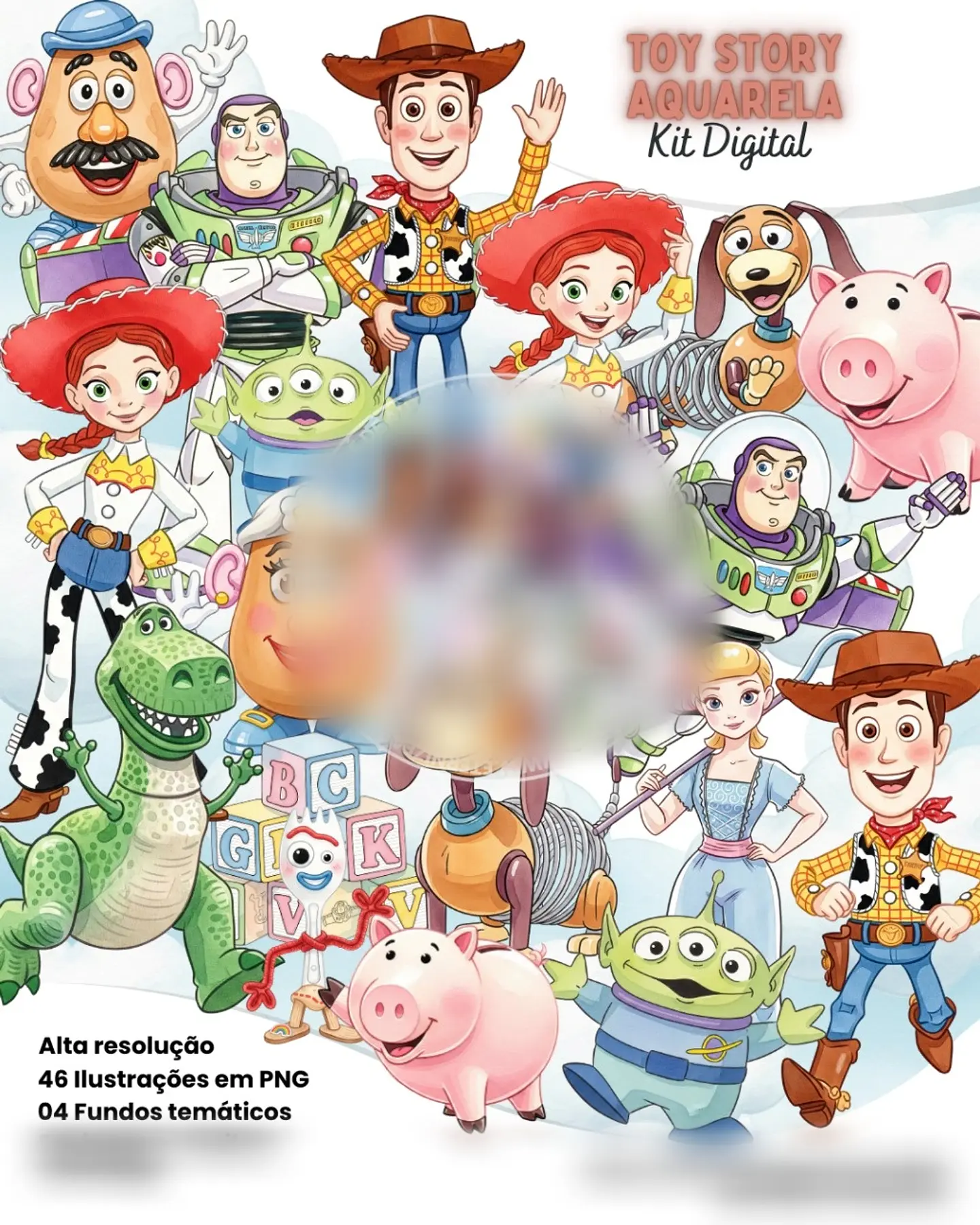 Toy Story Aquarela- Kit Digital   1