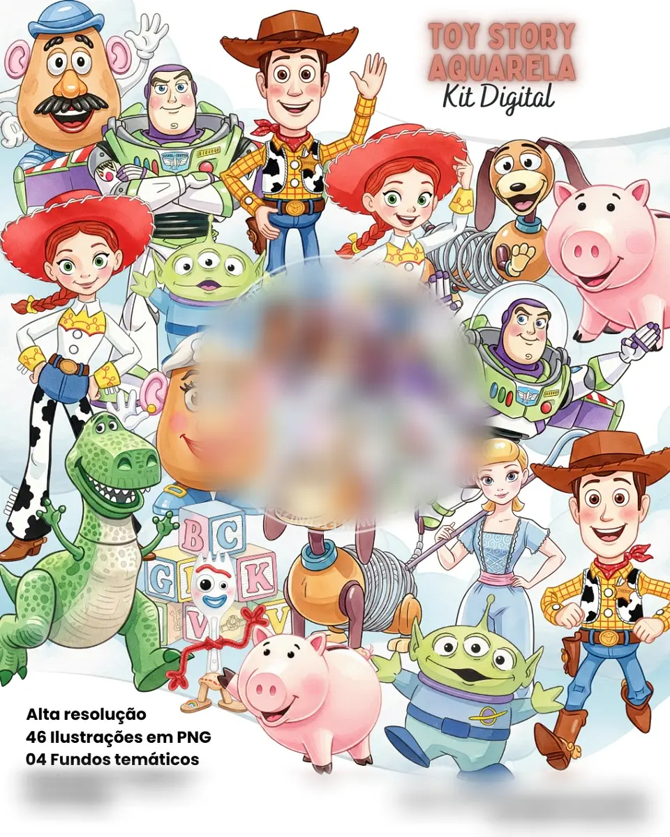 Toy Story Aquarela- Kit Digital   1
