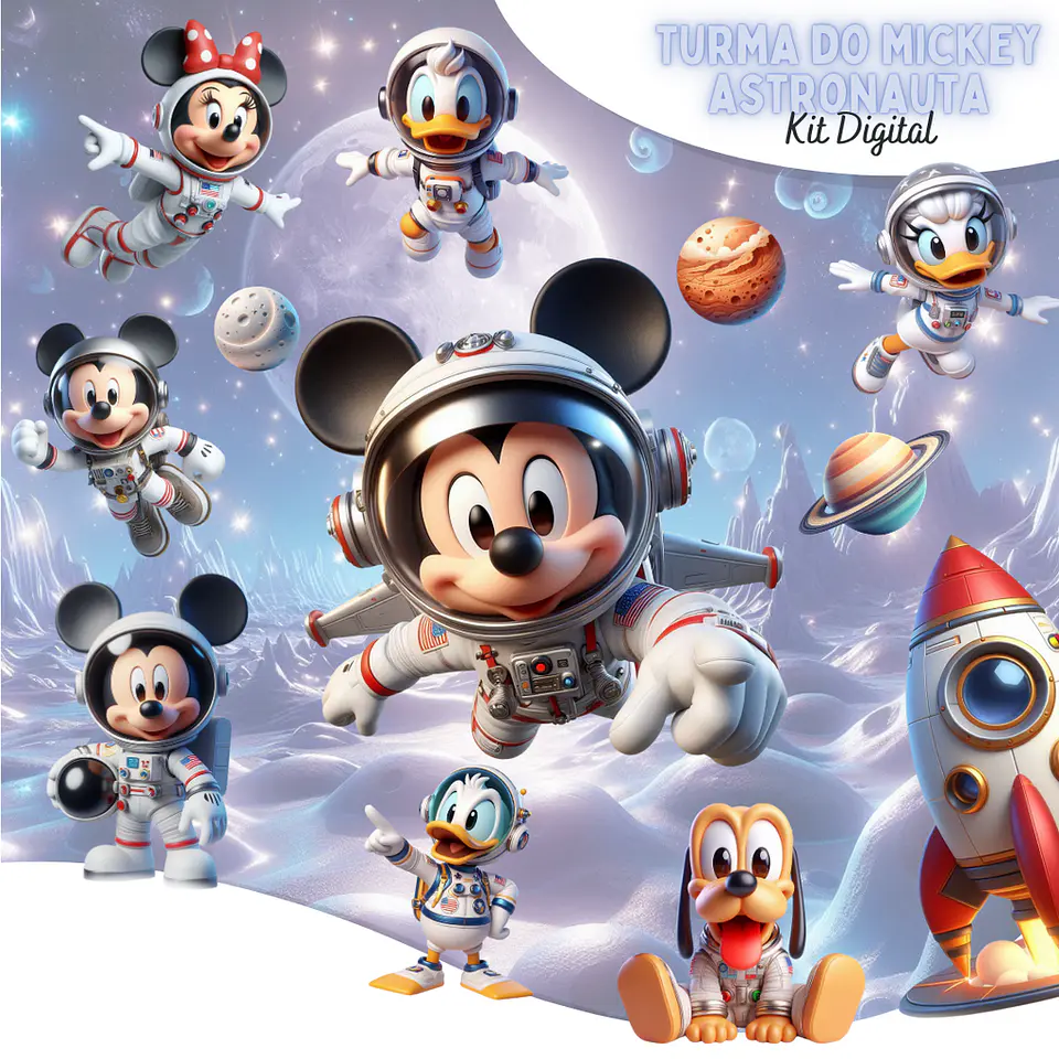 Turma do Mickey Astronauta- Kit Digital   1
