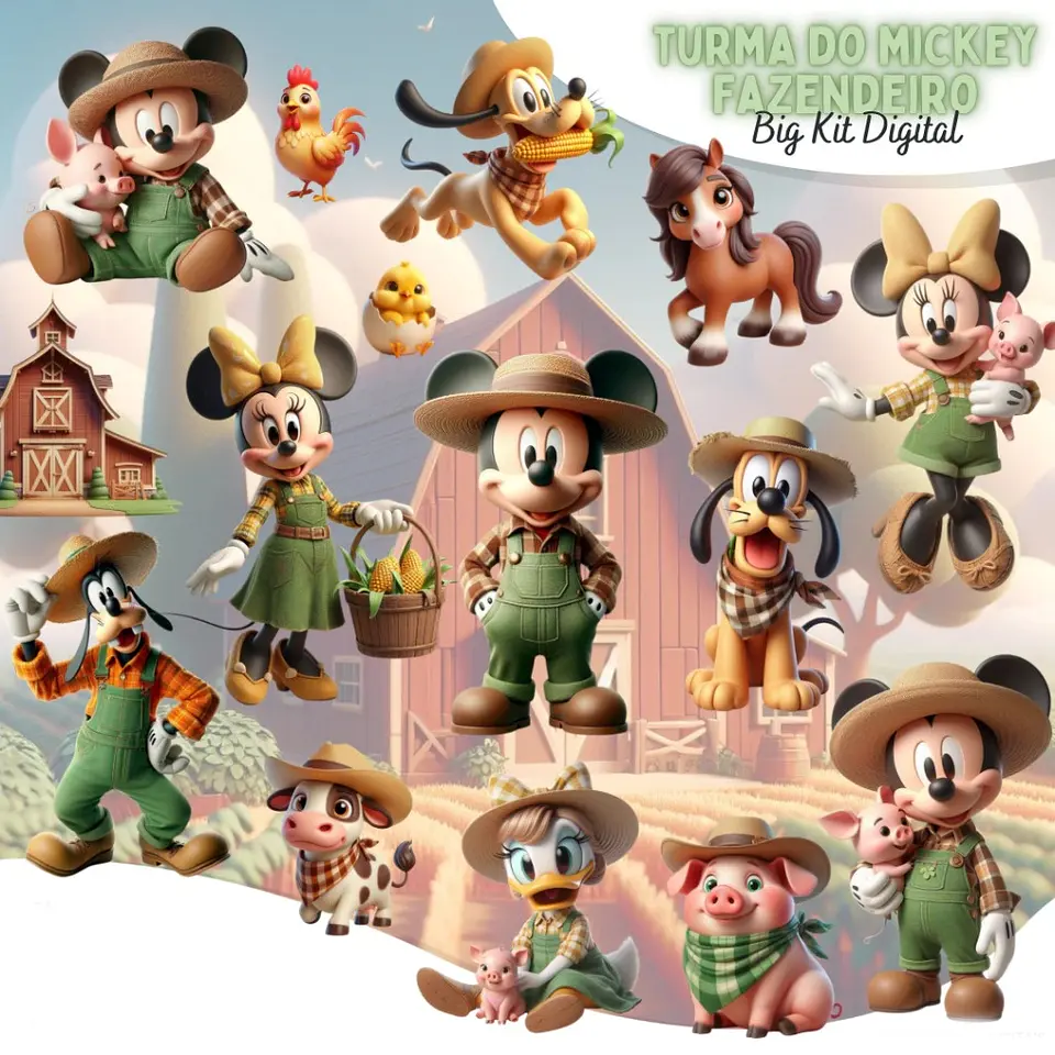 Turma do Mickey Fazendeiro- Kit Digital   1