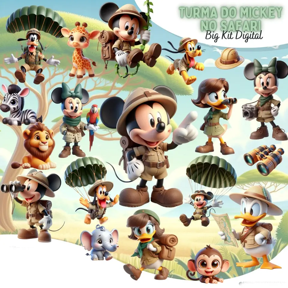 Turma do Mickey no Safari- Kit Digital   1