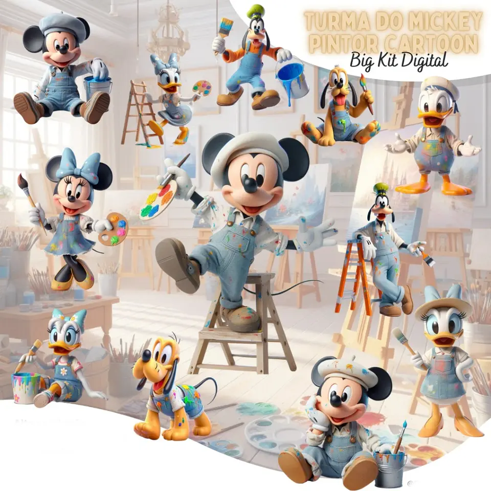 Turma do Mickey Pintor- Kit Digital 1