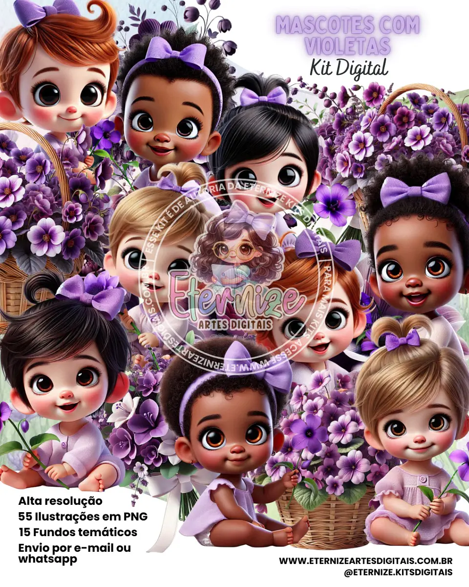 Violeta com Mascotes- Kit Digital    1