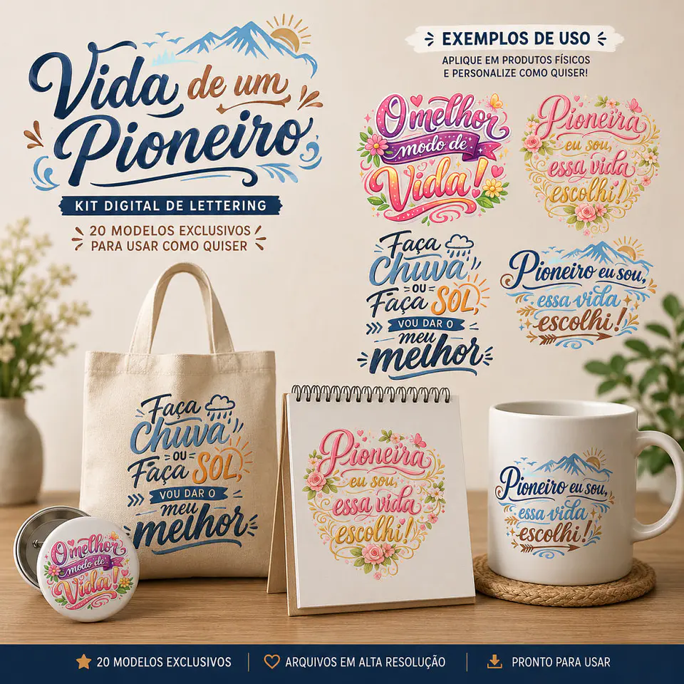 LETTERING - VIDA DE UM PIONEIRO- Kit Digital    1