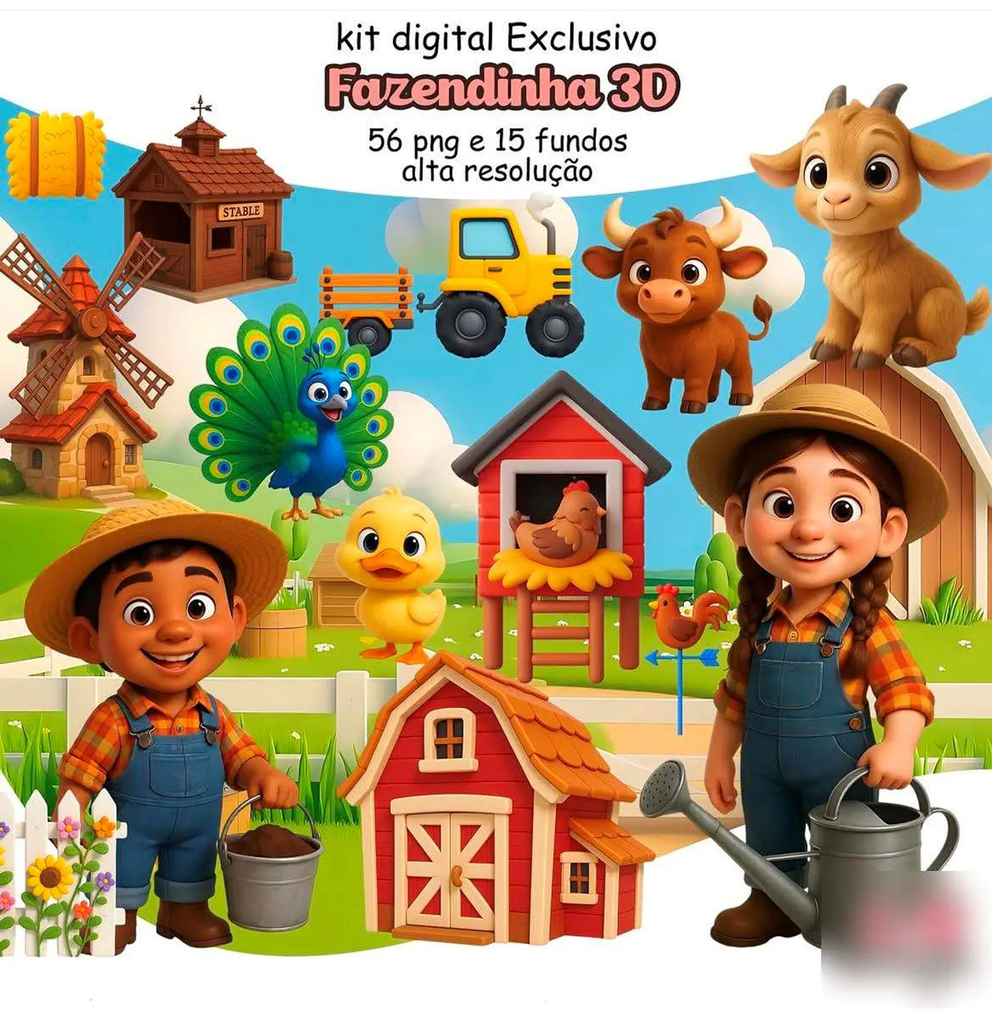 Fazendinha 3D- Kit Digital  1