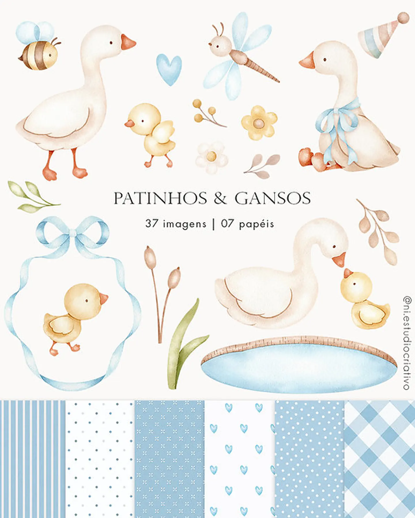 Patinhos e Gansos Azulzinho- Kit Digital  1
